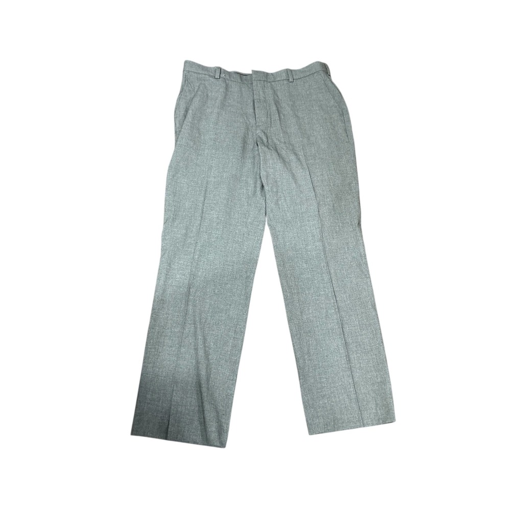George Performance Dress Pants 38x32 Gray Flat Front Classic‎ Wrinkle Resistant